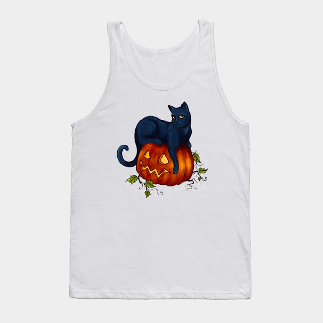 Halloween Black Cat Tank Top by Molly11